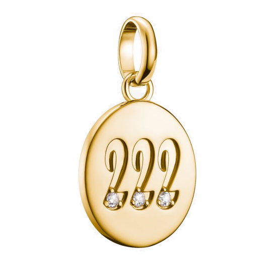 THOMAS SABO CONNECT přívěsek charm Angel number 222 with stones gold-plated přívěšek CC1249-414-14