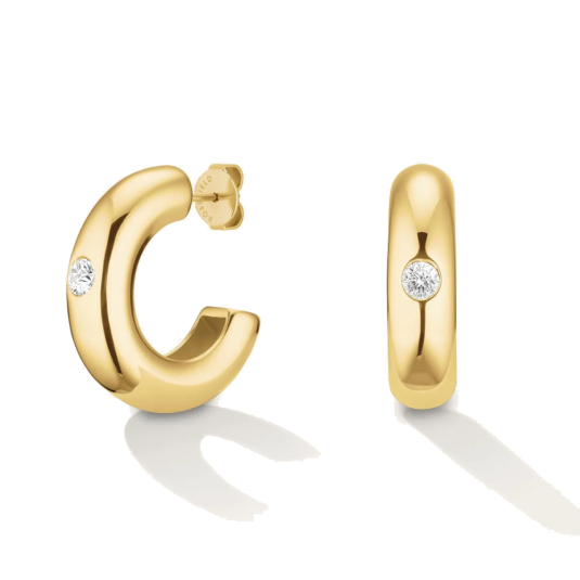 ROSEFIELD ocelové náušnice Solitaire Hoops náušnice JEBCG-J1200