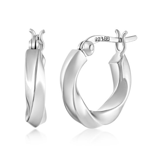 SOFIA stříbrné náušnice točené kruhy náušnice AEAE18770/R