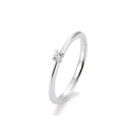 SOFIA DIAMONDS prsten z bílého zlata s diamantem 0,05 ct prsten BE41/05632-W