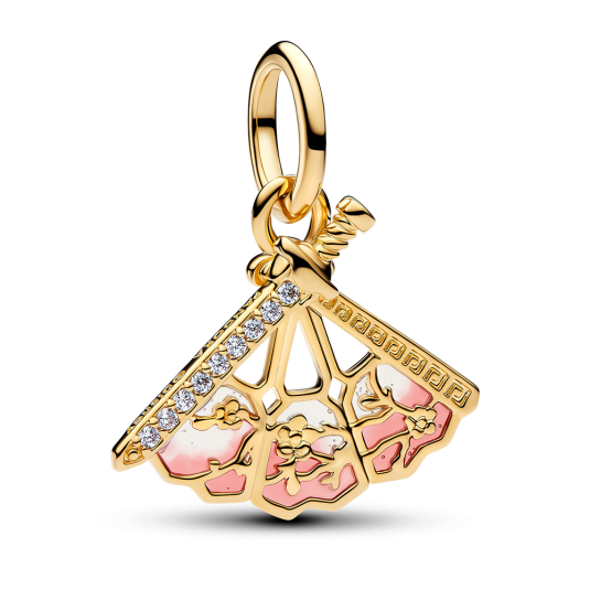 PANDORA Disney pozlacený visící korálek Vějíř Mulan přívěšek 764954C01
