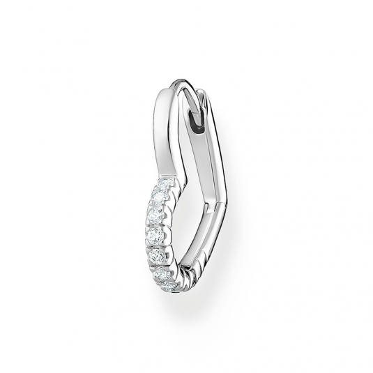 THOMAS SABO kusová náušnice Heart with white stones silver náušnice CR693-051-14