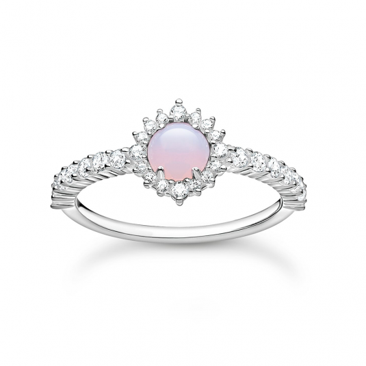 Levně THOMAS SABO prsten Opal-Imitation shimmering pink TR2344-166-7