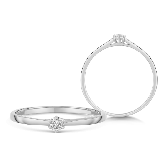 SOFIA DIAMONDS zlatý zásnubní prsten s diamantem 0,08 ct H/I1 prsten UDRG47928W-H-I1