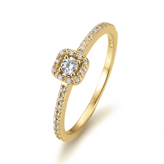 SOFIA DIAMONDS Prsten 14 k žluté zlato s diamanty 0,22 ct prsten BE41/05802-Y