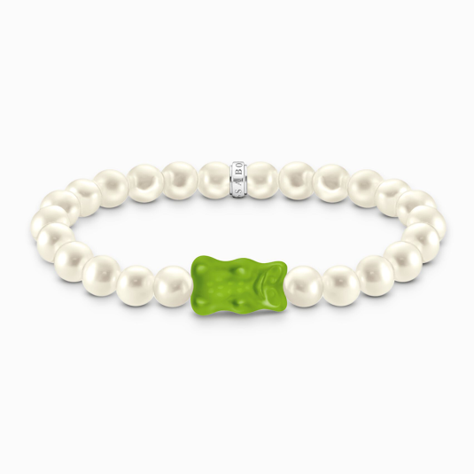 THOMAS SABO x HARIBO náramek Green goldbear & pearls náramek A2154-017-6