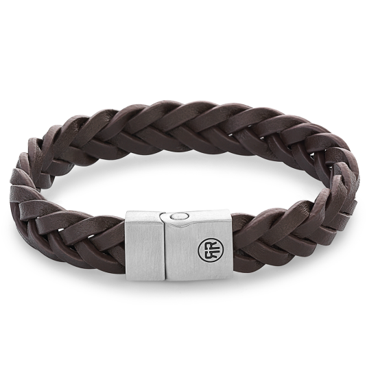 REBEL & ROSE náramek Metal Braided Brown Matt náramek RR-M0028-S