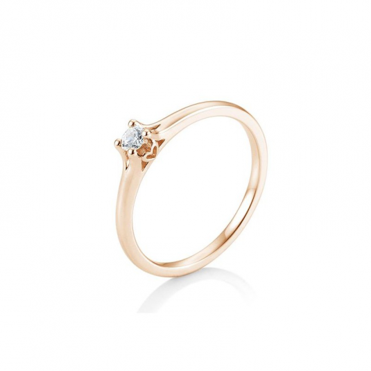 SOFIA DIAMONDS prsten z růžového zlata s diamantem 0,15 ct prsten BE41/05719-R