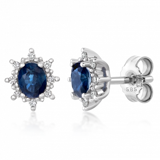 SOFIA DIAMONDS zlaté náušnice safír s diamanty náušnice PAK11941W