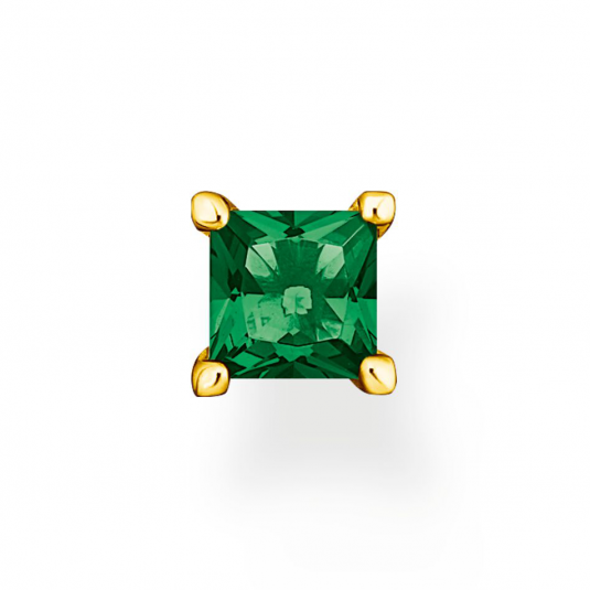 THOMAS SABO kusová náušnice Green stone gold náušnice H2233-472-6