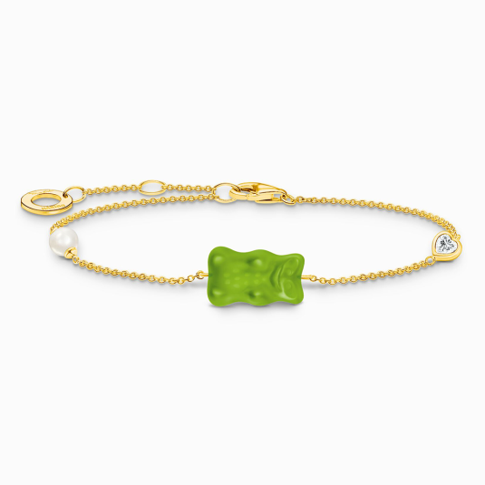 THOMAS SABO x HARIBO náramek Green goldbear & pearl náramek A2151-445-6