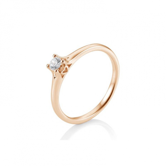 SOFIA DIAMONDS prsten z růžového zlata s diamantem 0,10 ct prsten BE41/05680-R