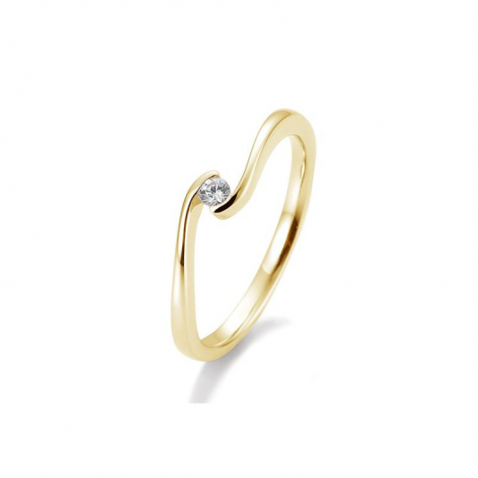 SOFIA DIAMONDS prsten ze žlutého zlata s diamantem 0,05 ct prsten BE41/85939-Y