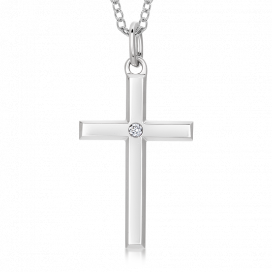 SOFIA DIAMONDS zlatý přívěsek křížek s diamantem 0,042 ct. G/S přívěšek CK47-00018-1255