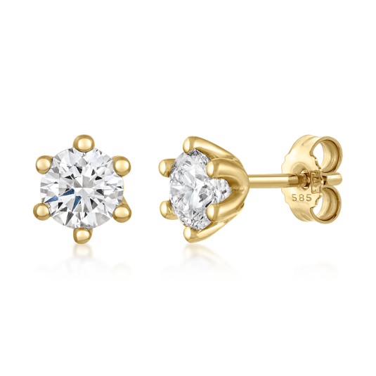 SOFIA DIAMONDS zlaté náušnice s laboratorními diamanty 0,5 ct DE/VS+ náušnice LABGER21527YG