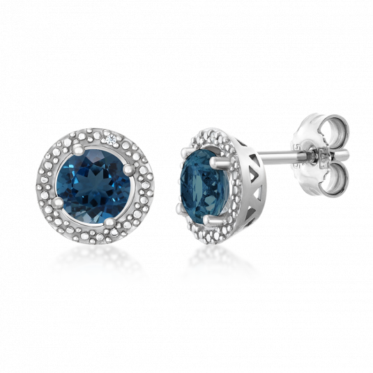 SOFIA zlaté náušnice london blue topas náušnice GEMBO27716-26