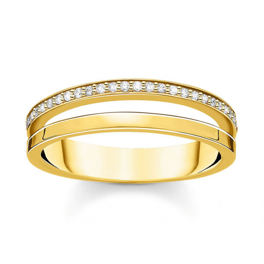 THOMAS SABO prsten Ring double white stones gold prsten TR2316-414-14
