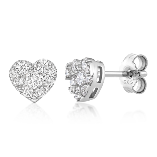SOFIA DIAMONDS zlaté náušnice srdíčka s diamantem 0,40 ct náušnice GEMBO29777-16