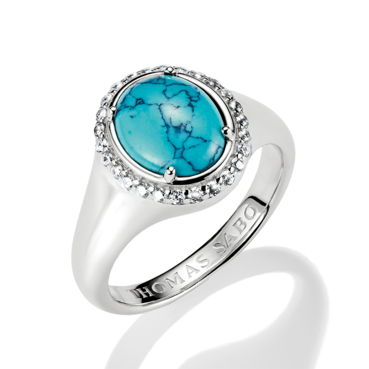THOMAS SABO prsten Turquoise round prsten TR2507-405-17