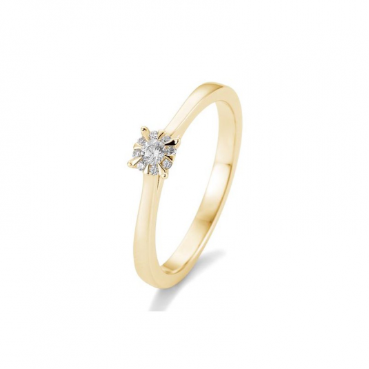 SOFIA DIAMONDS prsten ze žlutého zlata s diamantem 0,104 ct prsten BE41/05763-Y