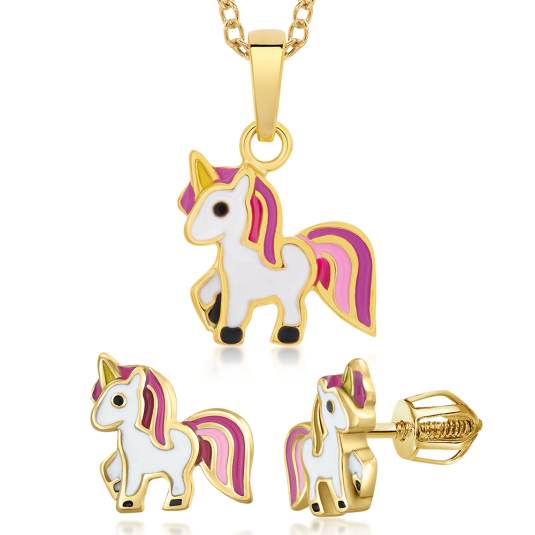 SOFIA zlatý set náušnice a přívěsek šperkový set SJ228597.400-SC+SJ228603.400
