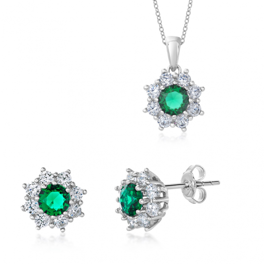 SOFIA stříbrný set náušnice a přívěsek šperkový set COEZA46033+COPZA46035
