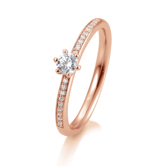 SOFIA DIAMONDS Prsten 14 k růžové zlato s diamanty 0,29 ct prsten BE41/05805-R