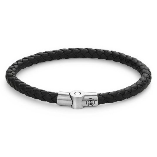 REBEL & ROSE náramek Single Round Black náramek RR-M0040-S