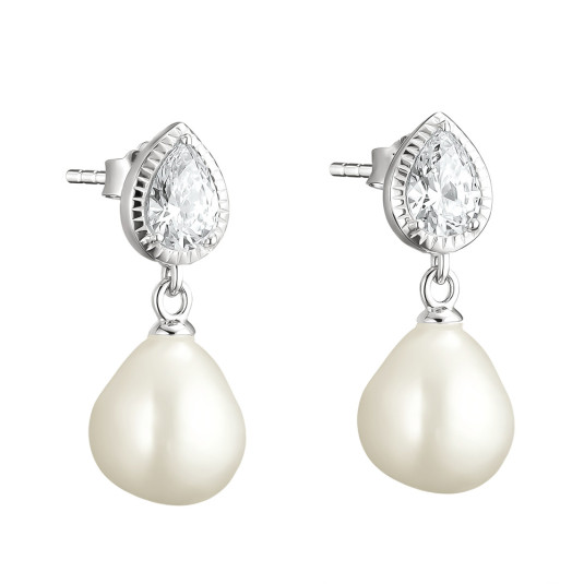 THOMAS SABO náušnice Pearl with white zirconia in teardrop shape náušnice H2349-167-14