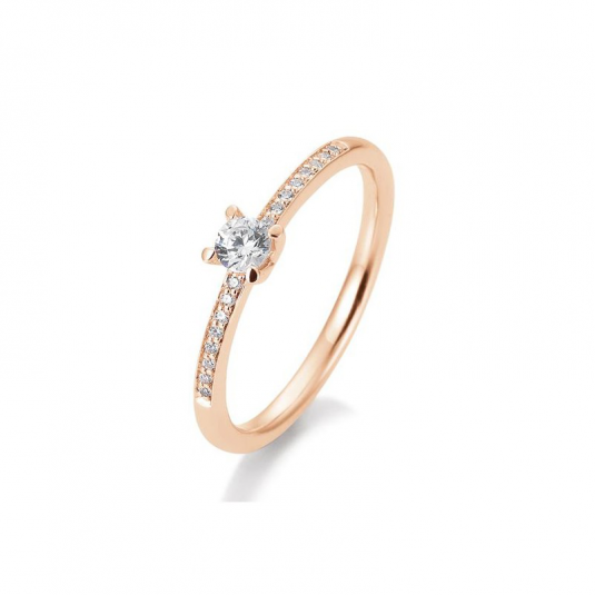 SOFIA DIAMONDS prsten z růžového zlata s diamantem 0,23 ct prsten BE41/85951-R