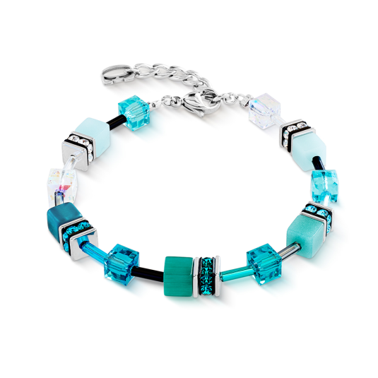 COEUR DE LION náramek GeoCUBE Teal silver náramek 2838-30-0624