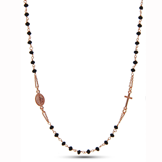 AMEN stříbrný náhrdelník Rosaries Crystal náhrdelník CRORN3