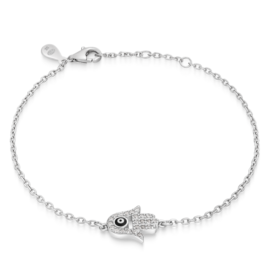 SOFIA stříbrný náramek Hamsa náramek IS028BR150RHWH