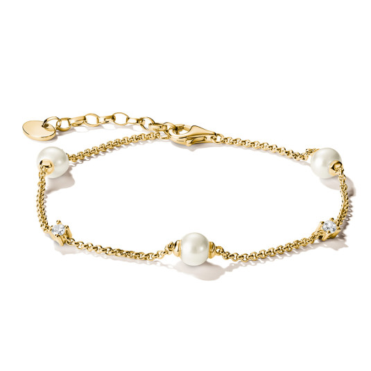 THOMAS SABO náramek Pearls and white zirconia náramek A2038-M01-14