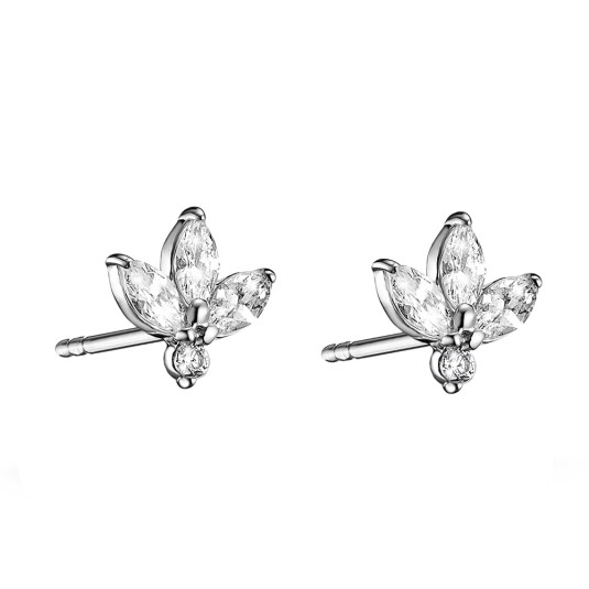 THOMAS SABO náušnice Flower with white teardrop zirconia náušnice H2371-051-14