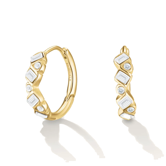 ROSEFIELD ocelové náušnice Baguette Hoops náušnice JECBG-J1171