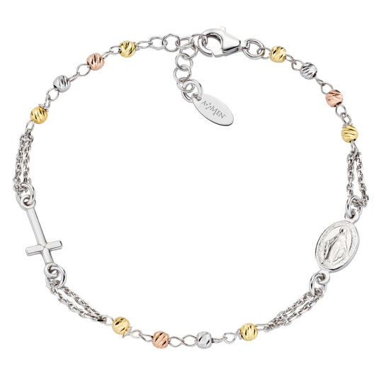 AMEN stříbrný náramek Grains Rosary náramek BROBBRGD3
