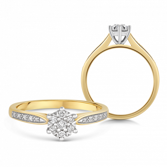 SOFIA DIAMONDS zlatý zásnubní prsten s diamantem 0,165 ct prsten AUBFKW04BEP-H-I