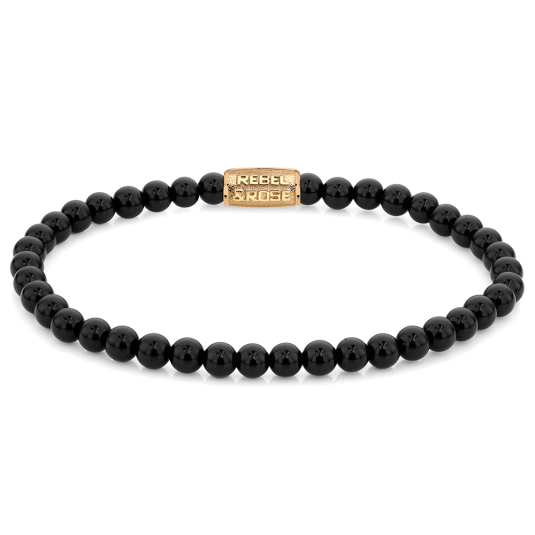 REBEL & ROSE náramek Black Velvet gold náramek RR-40108-G