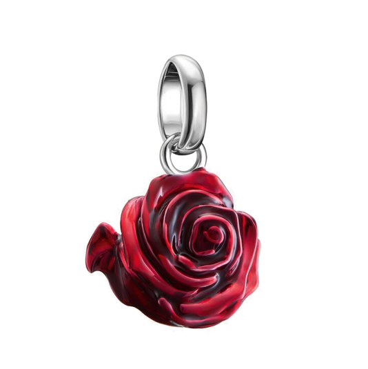 THOMAS SABO CONNECT přívěsek charm Red rose silver přívěšek CC1263-007-10