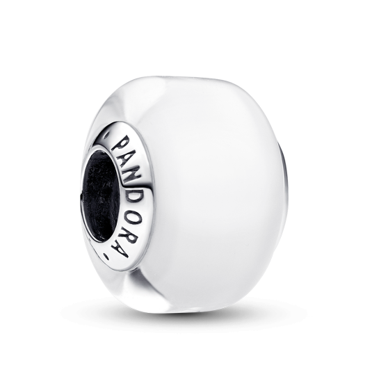 PANDORA korálek Bílé mini muránské sklo přívěšek 793118C00