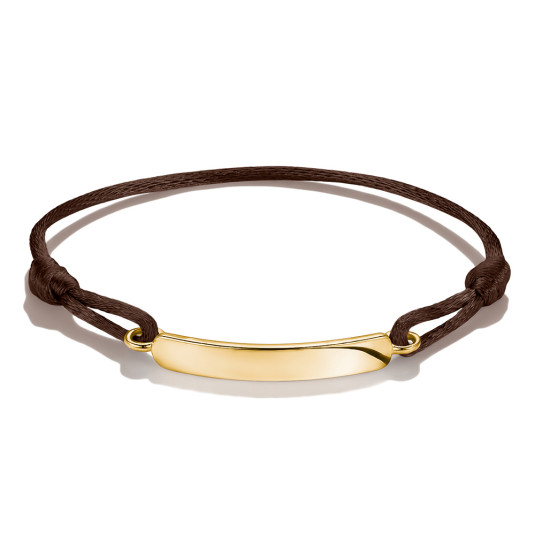 THOMAS SABO textilní gravírovatelný náramek hnědé barvy náramek A2238-M03-2