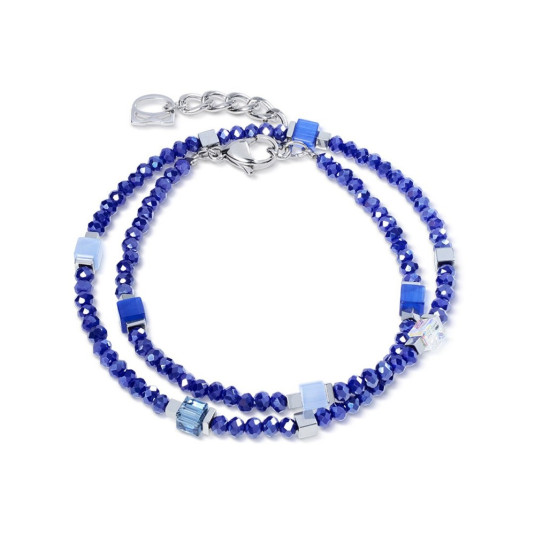 COEUR DE LION náramek GeoCUBE Joyful Colours Flex silver-blue náramek 4460-30-0717