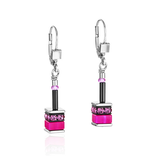COEUR DE LION náušnice GeoCUBE Classic polaris & rhinestone multicolour náušnice 4409-20-1500