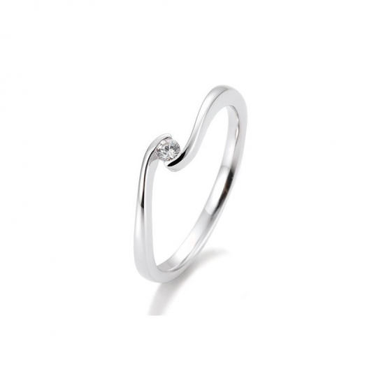 SOFIA DIAMONDS prsten z bílého zlata s diamantem 0,05 ct prsten BE41/85939-W