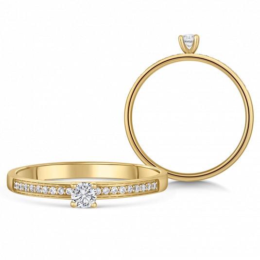 SOFIA DIAMONDS zlatý zásnubní prsten s diamanty 0,15 ct prsten BDRB00213YG