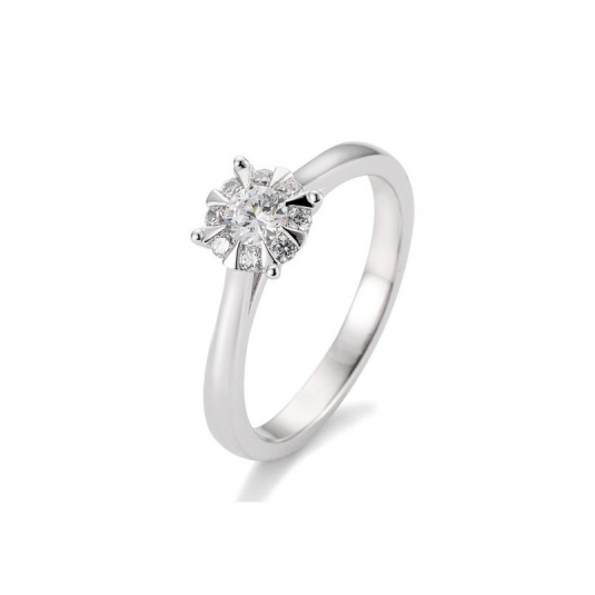 SOFIA DIAMONDS prsten z bílého zlata s diamantem 0,39 ct prsten BE41/05765-W