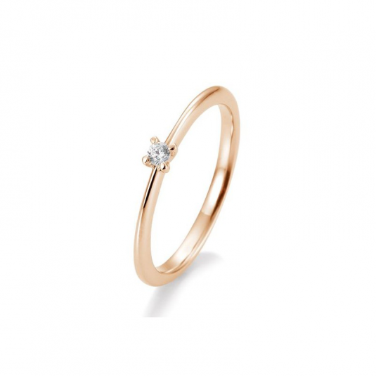 SOFIA DIAMONDS prsten z růžového zlata s diamantem 0,05 ct prsten BE41/05632-R