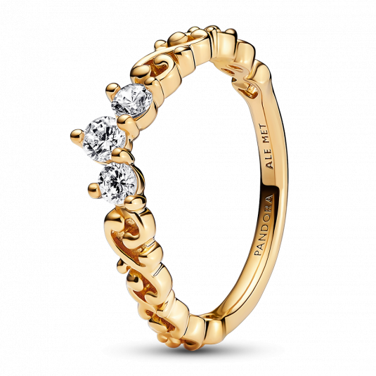 PANDORA pozlacený prsten Královská tiara prsten 162232C01