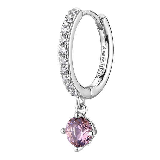 BROSWAY stříbrná kusová náušnice Fancy Tender Pink náušnice BWFTP11